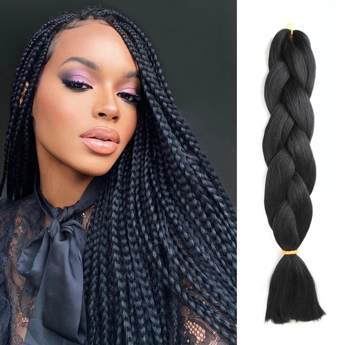 

24 inch Synthetic Yaki Braids Hair Heat Fiber Kanekalon Ombre Braiding Hair Jumbo Braid Hair Extensions For Women DIY Hair