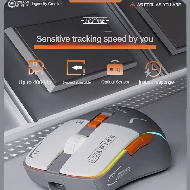 G308 Wireless Bluetooth Mute Mouse Tri-mode Lightweight Ergonomic Rechargeable PC Office E-sports Laptop Accessories gift