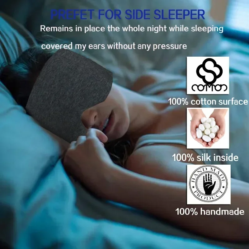Travel Eyepatch Sleeping Eye Mask Cotton Silk Sleep Mask Blindfold Eye Cover Eye Patch Women Men Soft Portable Blindfold 3