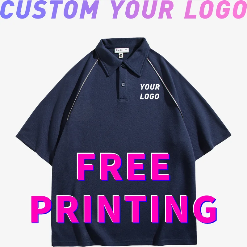

Футболка унисекс с принтом логотипа, модная рубашка поло с индивидуальным дизайном «сделай сам», для корпоративной команды и культуры
