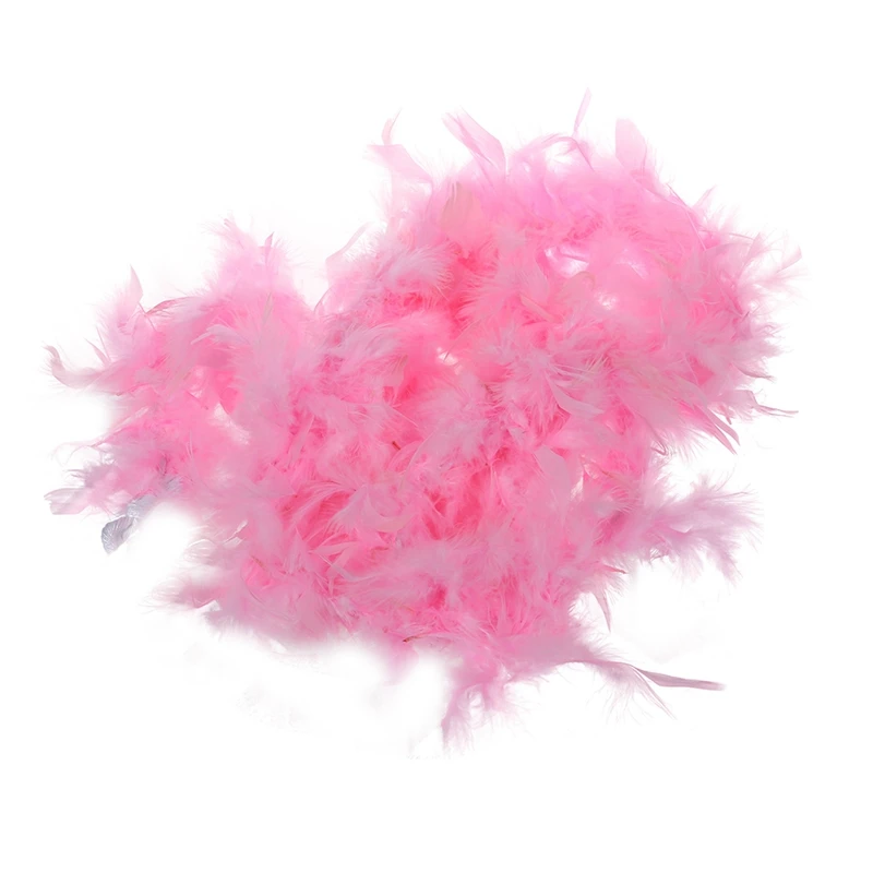 

2 Pcs 2M Feather Boas Craft Costume Dressup Wedding Party Home Decor (Pink)