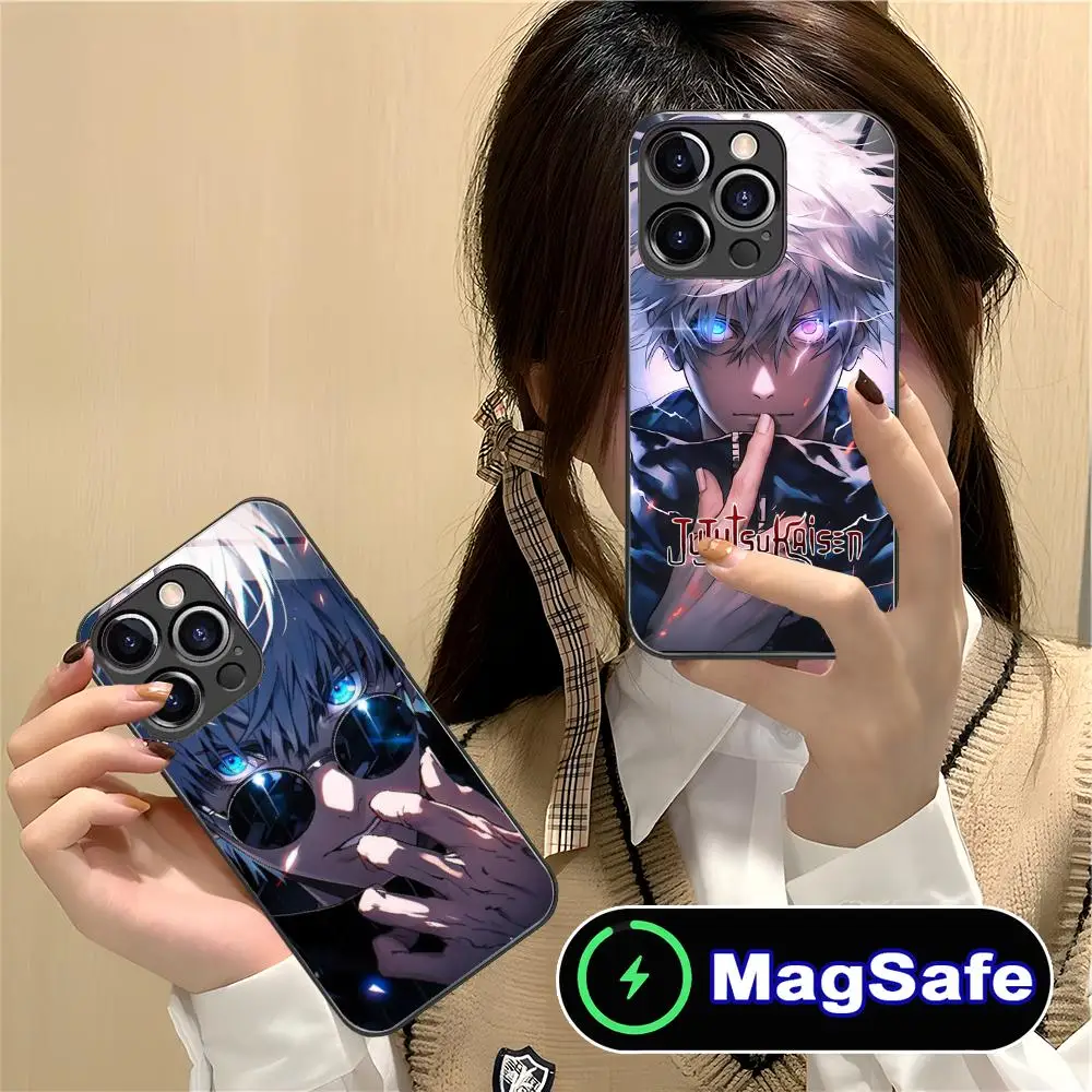 Jujutsu Kaisen Satoru Gojo Luxury Phone Case with MagSafe Glass Cover