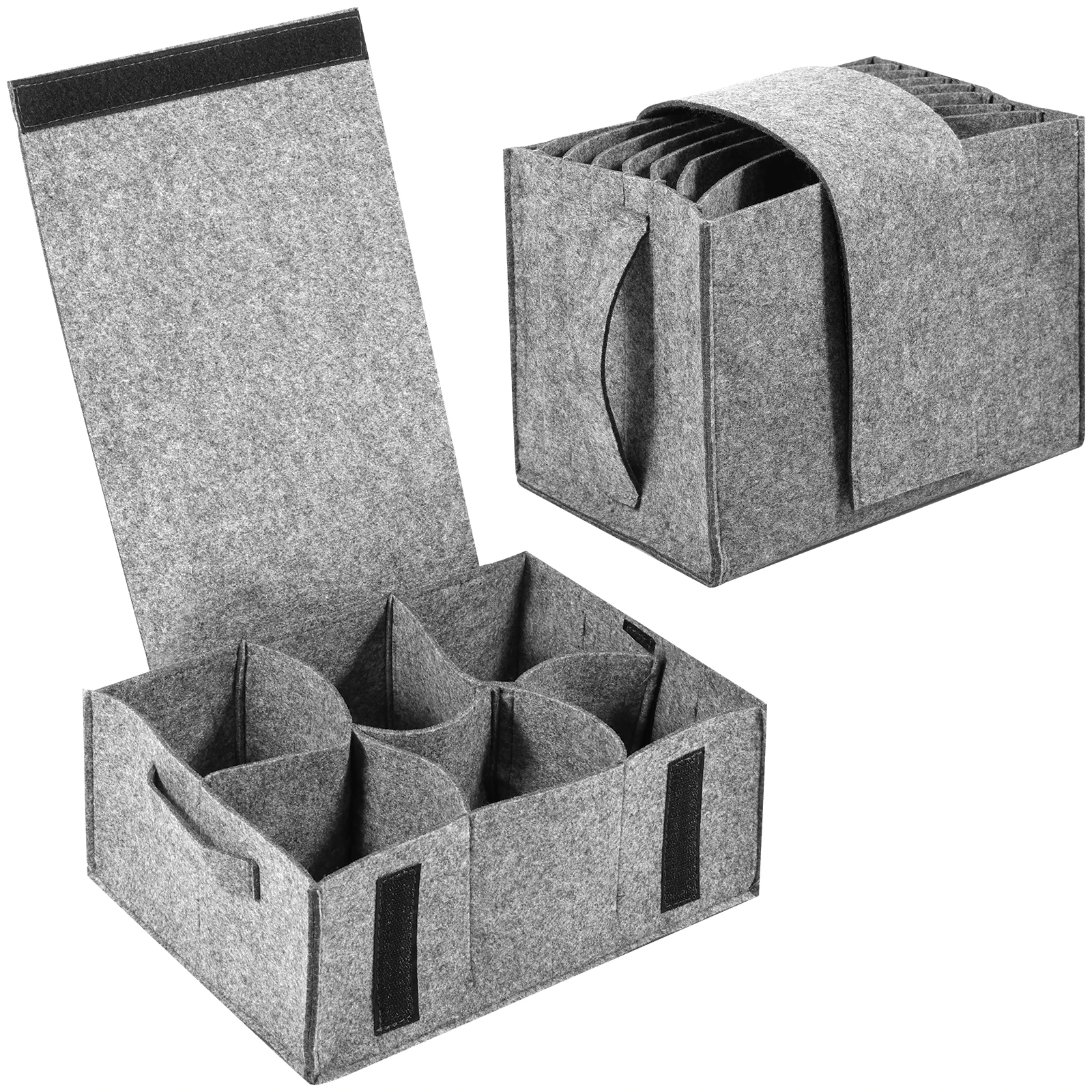 ถุงเก็บจาน ถ้วย แก้ว 2 ชิ้น ทำจากผ้าสักหลาด หนาขึ้น สำหรับจัดเก็บบนโต๊ะอาหาร สำหรับตั้งแคมป์ รถบ้าน ตู้ครัว จัดระเบียบแบบหลายชั้น 1