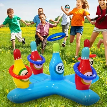 1 Pc PVC Inflatable Bowling Sleeves, Children's Game Throwing SleevesWater Pool Play Water Sleeves Toys, Parent-Child Interactiv 3