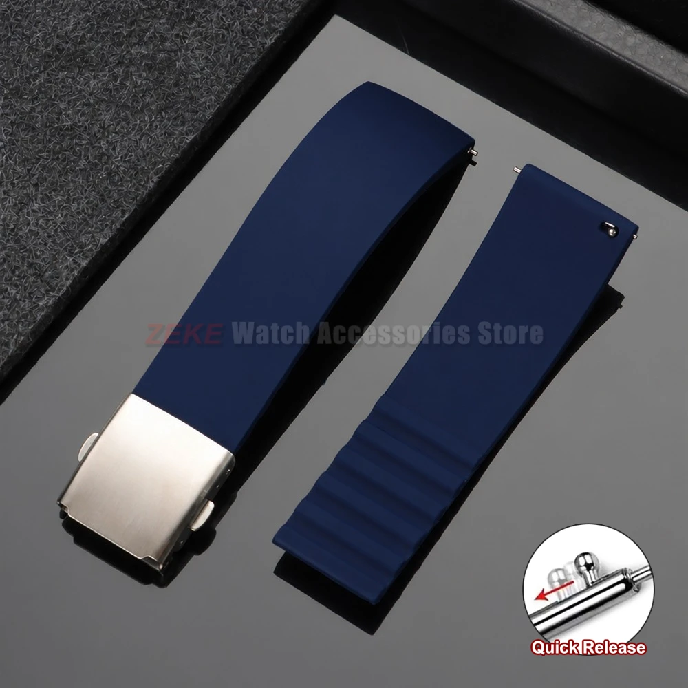 Universal Quick Release Waterproof Sport Silicone Watch Strap - Durable Rubber Wrist Band
