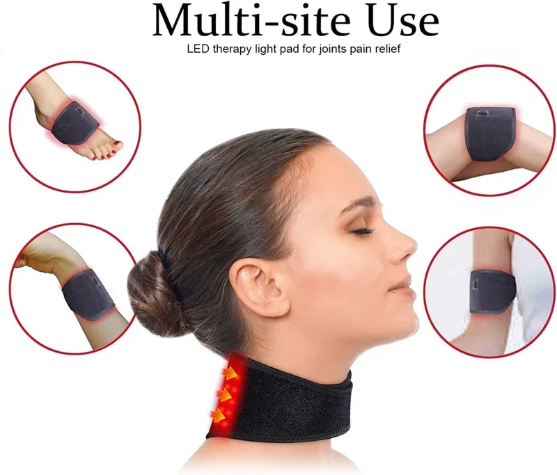 Cintura per terapia con luce rossa, fascia portatile a infrarossi, uso domestico, massaggio per rilassare i muscoli, sollievo dal dolore al collo, 15/20/24 lampade_voghion.com