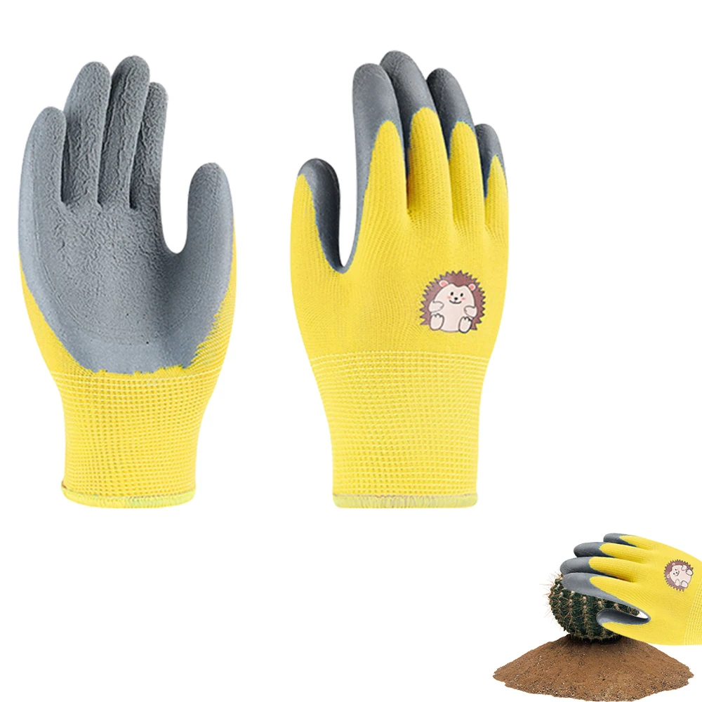 

Утолщенные Детские латексные перчатки, Нескользящие садовые инструменты, садовые перчатки, прочные детские защитные перчатки с мультяшным рисунком
