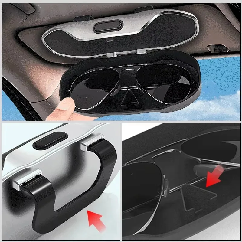 Portable Car Sunglasses Storage Case - Anti-Scratch Eyeglasses Protection Box