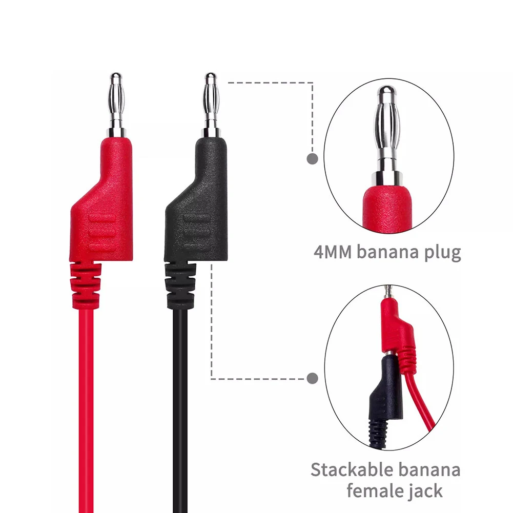 Description Picture 6 of itemHigh Quality Cable Test Equipment Maintenance 1M Cable 2PCS Banana Plug Power Supply Signal Detection Test Leads To Crocodile