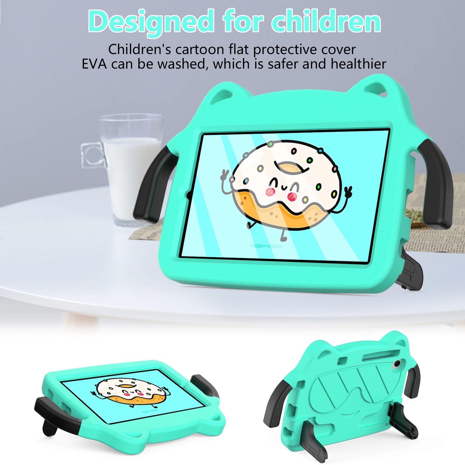 Kids Shockproof EVA Tablet Case with Handle Stand - Full Protection Cover