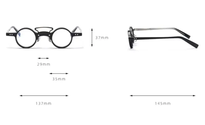 P49805 Vintage Acetat Photochrome Brille Mode Kleine Größe Niete Optische Presbyopie Dioptrien +50 +100 +200 +300 – Detail 2