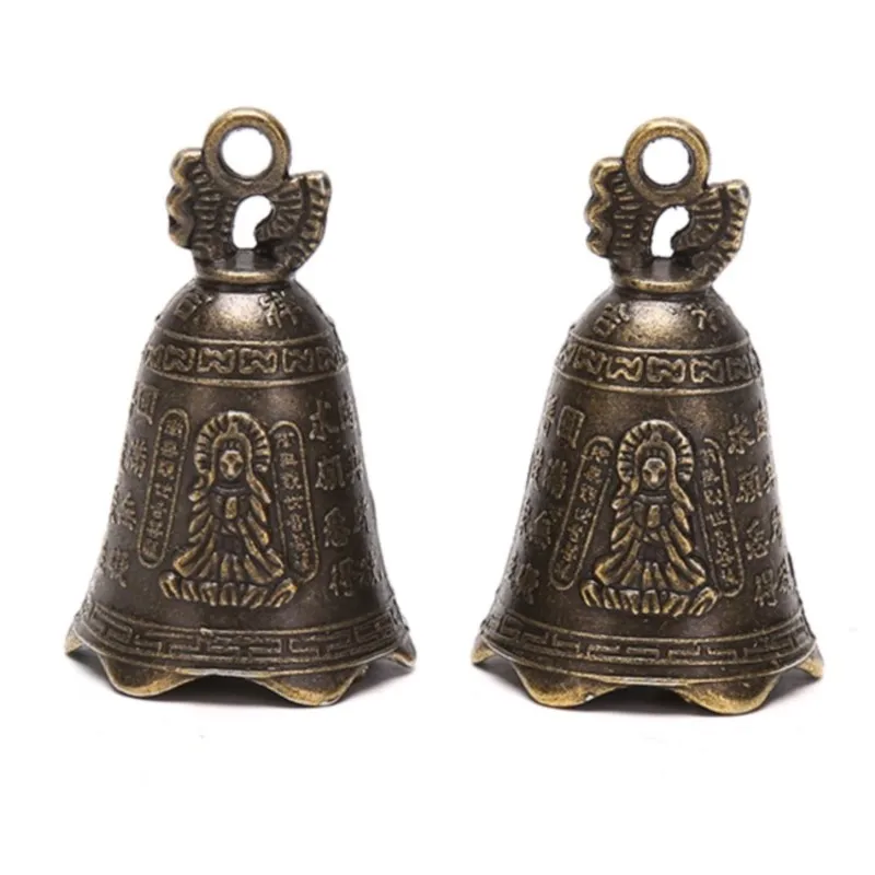 

Новая модная антикварная мини латунная Медная скульптура молиться гуанин звонок шуй Фэн звонок приглашение Будда Буддизм гуанин колокольчики