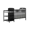 3-in-1 Full-Size Crib and Changing Table Combo in Black,Non-Toxic Finishes, 1