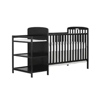 3-in-1 Full-Size Crib and Changing Table Combo in Black,Non-Toxic Finishes, 1