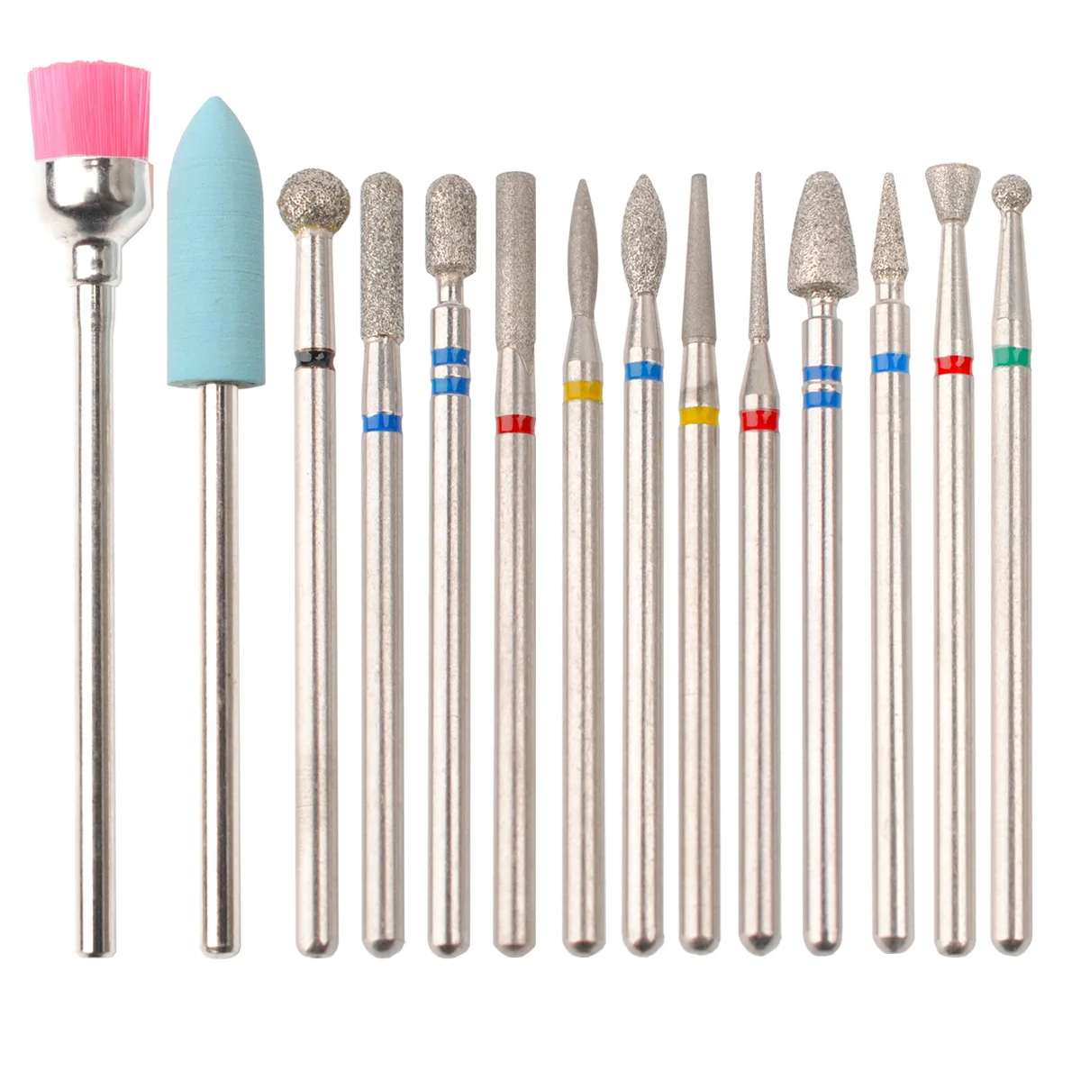 14pcs/set Nail Drill Machine Bit Nail Gel Removal Polishing Tools Pedicure Manicure Rotary Grinding  Buffer Polisher 4