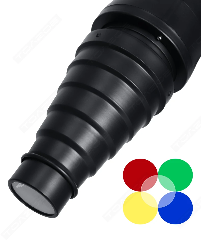 Description Picture 2 of itemMetal Conical Snoot with Honeycomb Grid 5pcs Color Filter Kit for Bowens Mount Studio Strobe Monolight Photography Flash