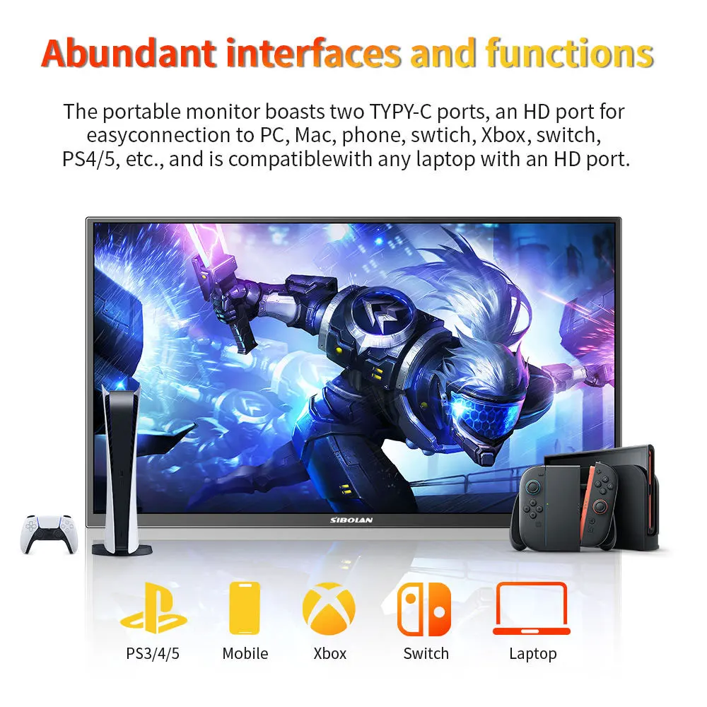 시볼란 13.9인치 3K 휴대용 모니터 3000x2000P 70.8% sRGB 60Hz 노트북 PC 확장 화면 게이밍 모니터 (윈도우 & 맥 호환)