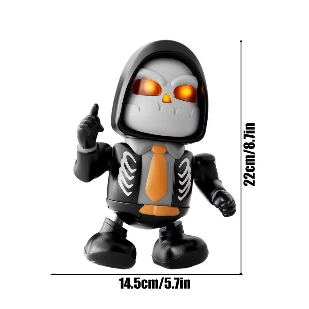 Plastic Halloween Dancing Robot Toy Light with Sound 3D Skeleton Dancing Toy Craft Decor Simulation