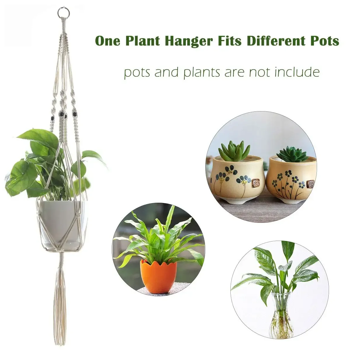 Hanging Basket Macrame Wall Hanging Planter Hangers Air Plant Home Decoration Handcrafted Plant Hangers Home Garden Supplies