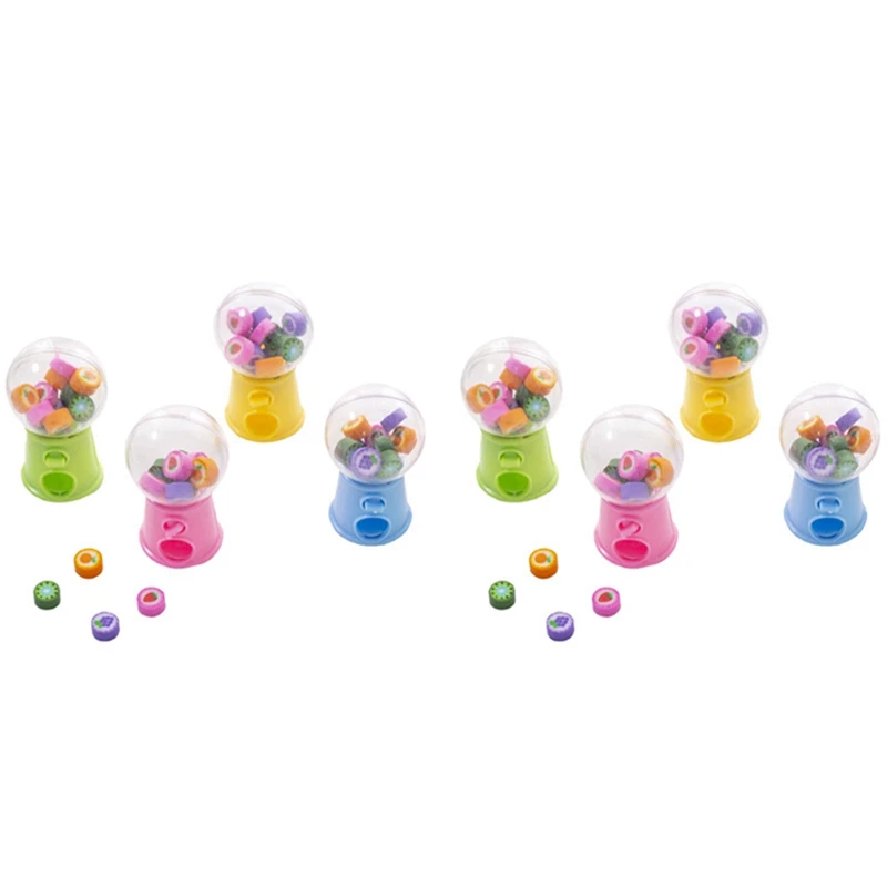 2X Creative Mini Fruit Gashapon Eraser Machine Eraser Dispenser Kids Stationary School Supplies Regalo Per Bambini