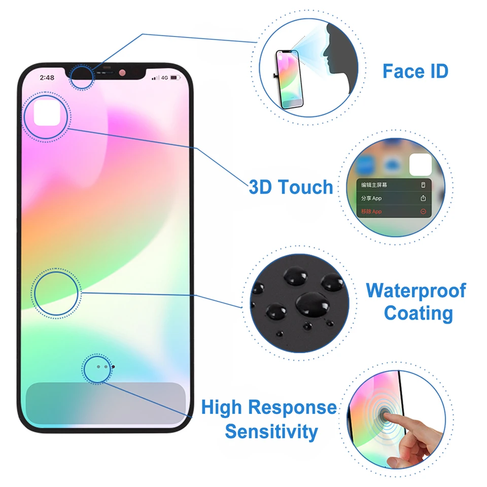 Ecran LCD Et Vitre Tactile Soft Oled Noir Pour Apple IPhone 12 Pro Max Jk Ic Removable Apple Iphone