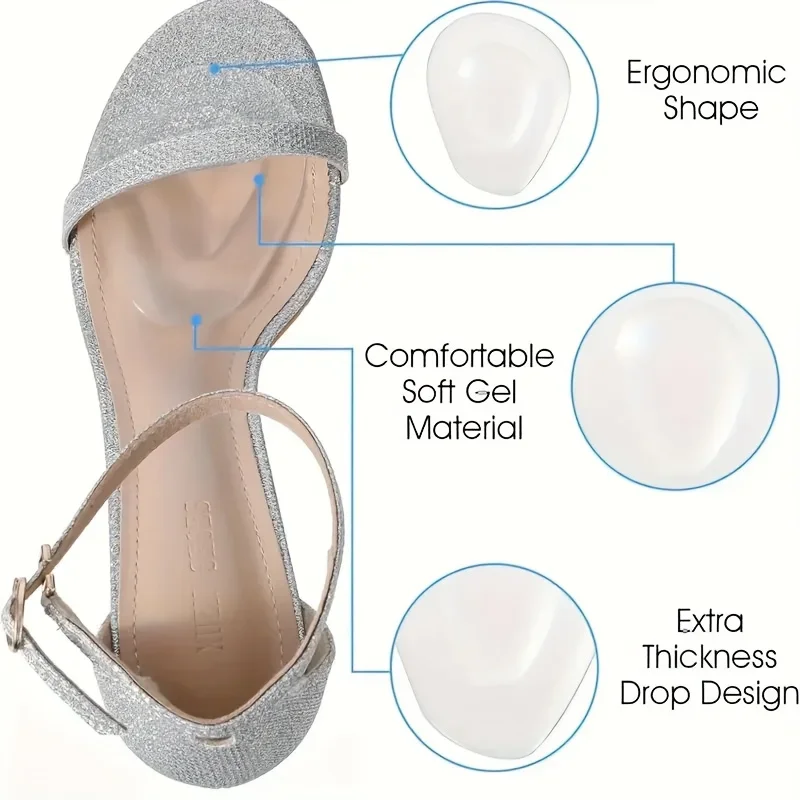 Front Foot Cushioning Gel Pad - Reusable Front Foot Pad for High Heels To Relieve Foot Pressure, and Anti-skid Shock Pad