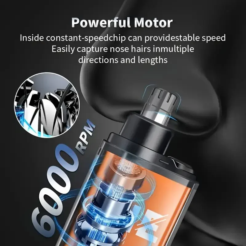 Ear and Nose Hair Trimmer, Painless Facial Eyebrow Hair Shaver, Portable Digital Display Nose Clipper, Rechargeable Hair Trimmer 3