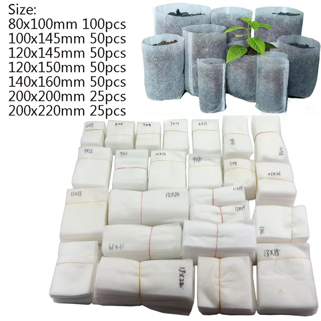 25/50/100Db Különböző Méretű Nem Szőtt Palánckáska Edények Környezetbarát Levegőztető Ültetési Óvoda Növény Termesztése Szövet Tasak