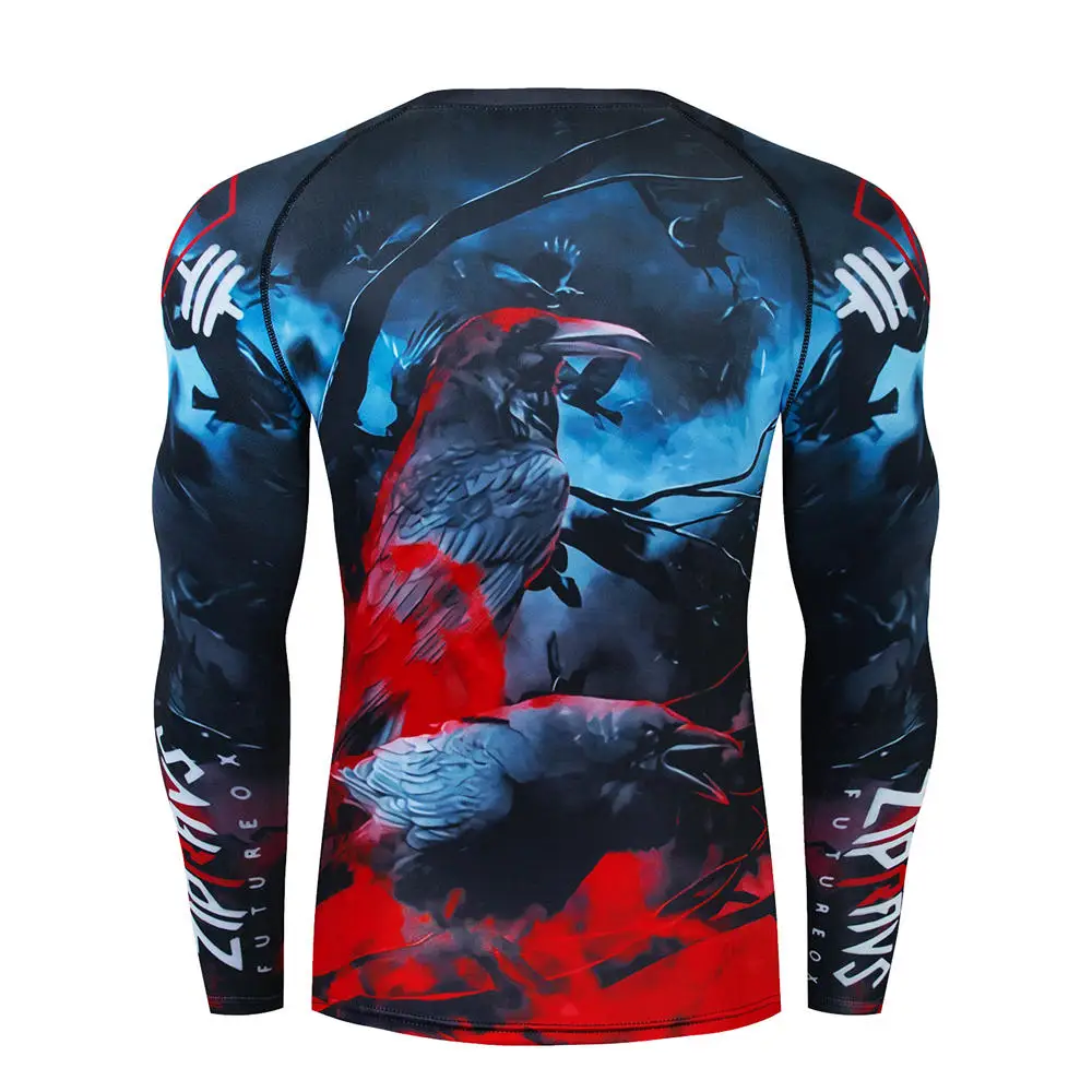 Men's Muay Thai Men MMA Kickboxing Sport Suit BJJ Rashguard T Shirts Rash Guard Fitness Tracksuit Boxing Jersey Running Set 30
