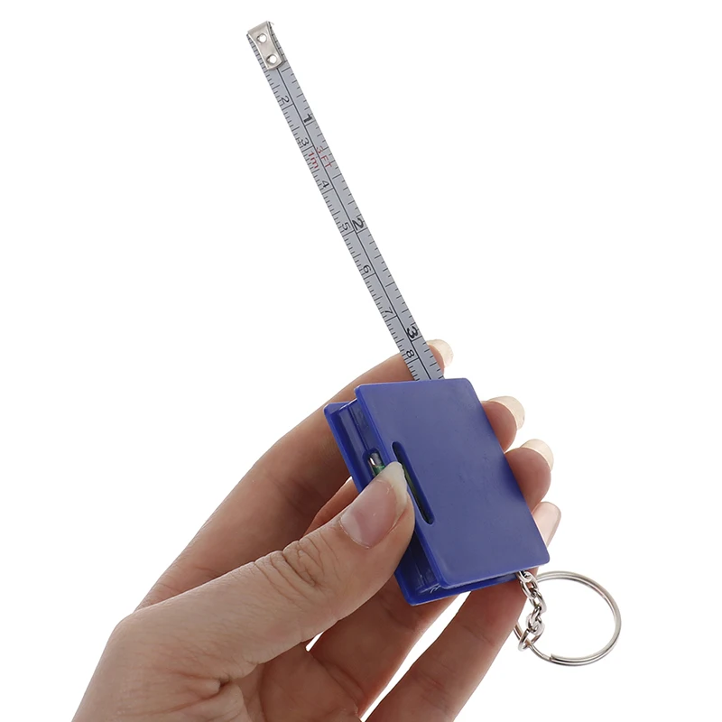 Tape Measure Measuring Tape Measuring Ruler 1M Mini Tape Measure Keychain With Horizontal Bubble Plastic Portable Retractable Ruler Centimeter/Inch Tape Measure 4.3*4.3*1cm