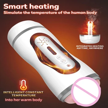 Automatic Sucking Male Masturbator Cup Heating Real Vagina Blowjob Electric Vibrator Pocket Pussy Adult Goods Sex Toys for Men 5