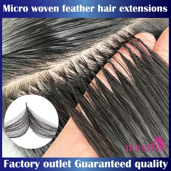 Nuove estensioni dei capelli con micro piuma dritte, veri capelli umani, maglieria a mano, 16 "-26" pollici, 1,6 g/filo # 613 Forniture per saloni a colori