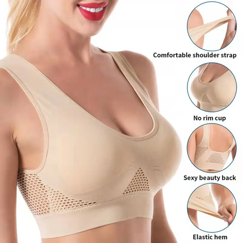 Bras For Women Seamless Bra With Pads Big Size 4XL 5XL 6XL Bralette Push Up Brassiere Bra Wireless Sport Bra Gym Top Underwear 2