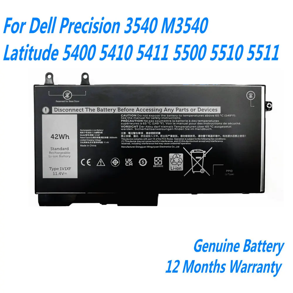 Nuova Batteria Per Laptop 1 V1Xf Per Dell Precision 3540 M3540 Latitude 5400 5410 5411 5500 5510 5511 11.4V 42Wh