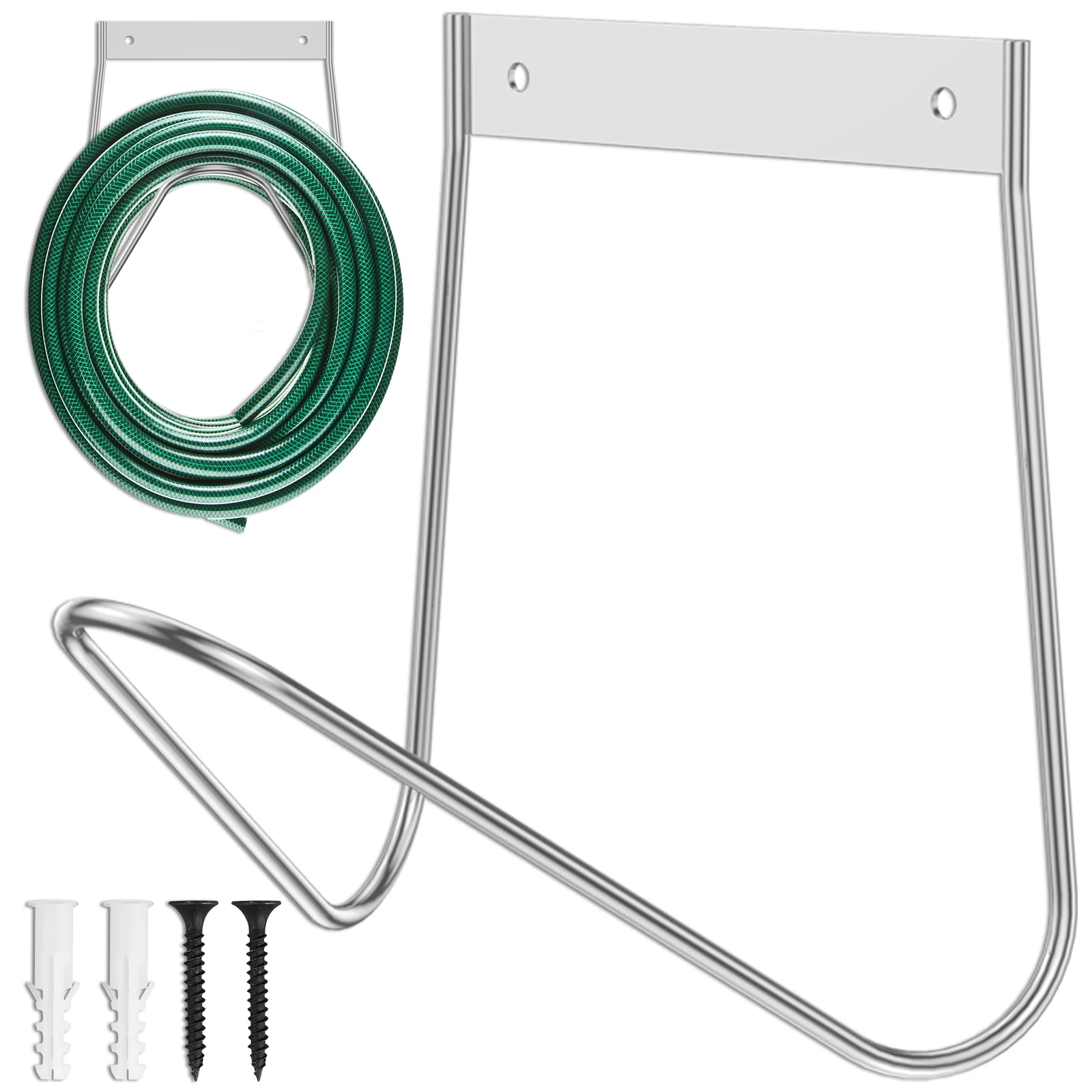 

Garden Hose Holder 304 Stainless Steel Garden Hose Hook Wall Mounted Water Hose Hanger Heavy Duty Extension Cord Wall Stand Rack