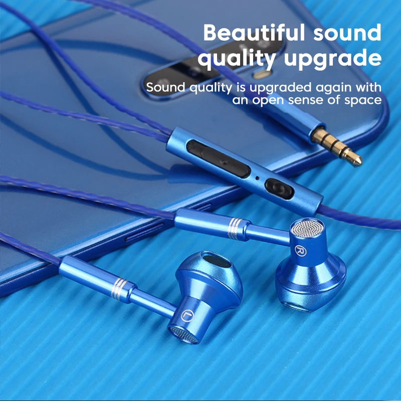 OLAF Metal 3.5mm Headphones Wired Earphones Gaming Earbuds Sports Headset With Microphone For Smart Phones Samsung Xiaomi Huawei wired earphones