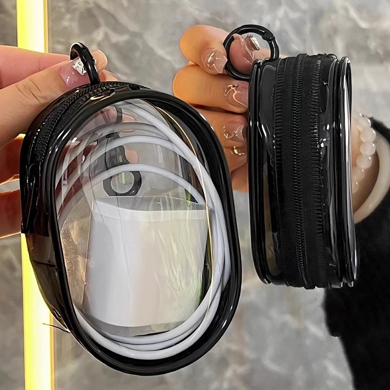 Portable Data Cable Storage Box with Protective Cover Headset Data Cable Organizer Outdoor Travel Storage Bag