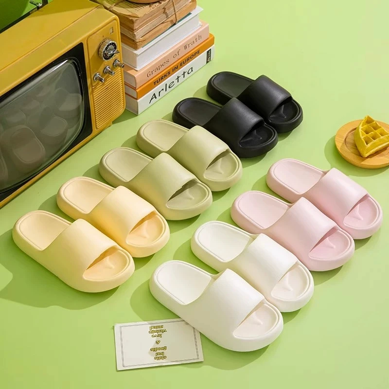 Unisex Non Slip Bathroom Home Slippers Soft Sole EVA Pillow Slides Flat...