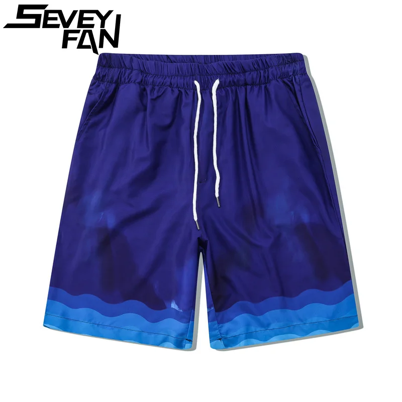 

Шорты мужские в стиле хип-хоп, Пляжные штаны в европейском стиле ретро, Модные свободные топы для отдыха, для мужчин и женщин, на лето