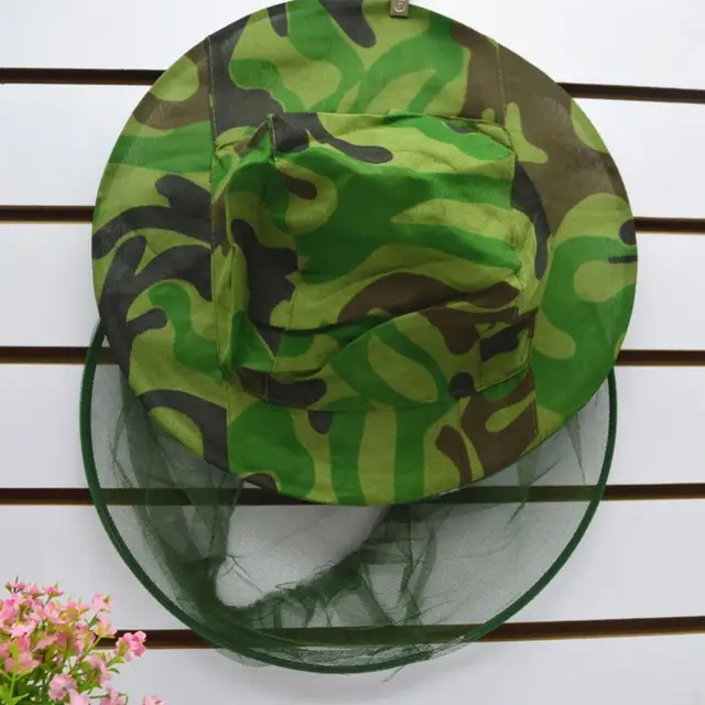 Méhészet Védő Kalap Kültéri Camo Szúnyog Rovarok Méh Bugss Hálóháló Háló Fej Arcvédő Sapka - Image 2