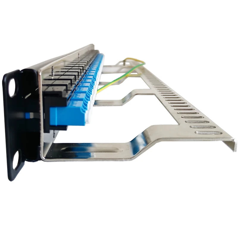 24-Port LC Fiber Optic Patch Panel Multimode Duplex LC-LC Couplers Keystone Jack Optical Cable Frame 19" 1U Cabinet Bracket