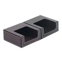 PU Leather Square Cocktail Napkin Holder Paper Serviette Dispenser Tissue Box 11UA 2