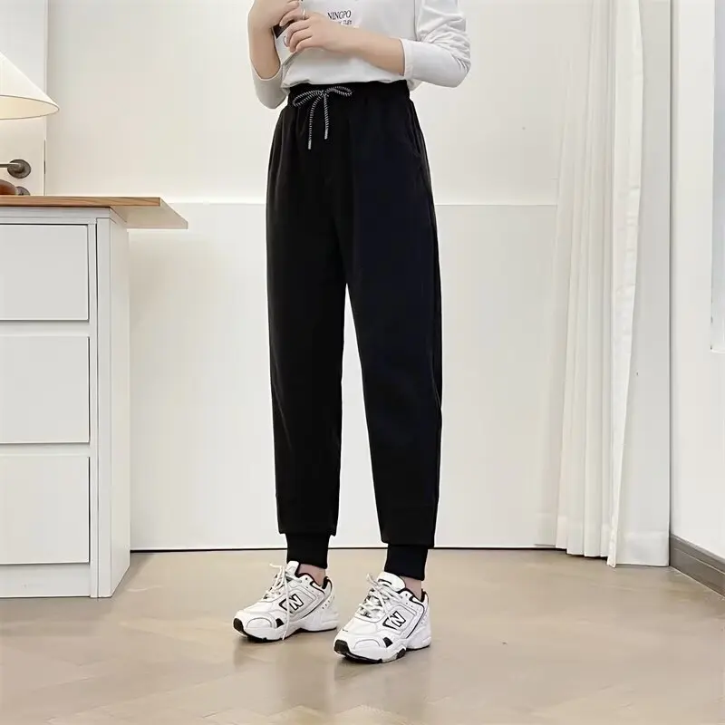 XXXXL Fashion Plus Size Women's Ankle Banded Pants New Autumn Simple Sporty Ankle-Length Sweatpants Casual 771