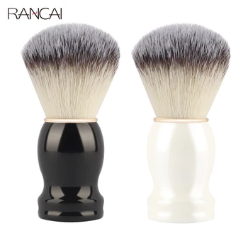 Pennello da Barba e Trucco 1 pz con Manico in Legno, Setole Naturali, per Salone Barbiere, Sapone, Schiuma da Barba, Strumento per la Pulizia del Viso Maschile