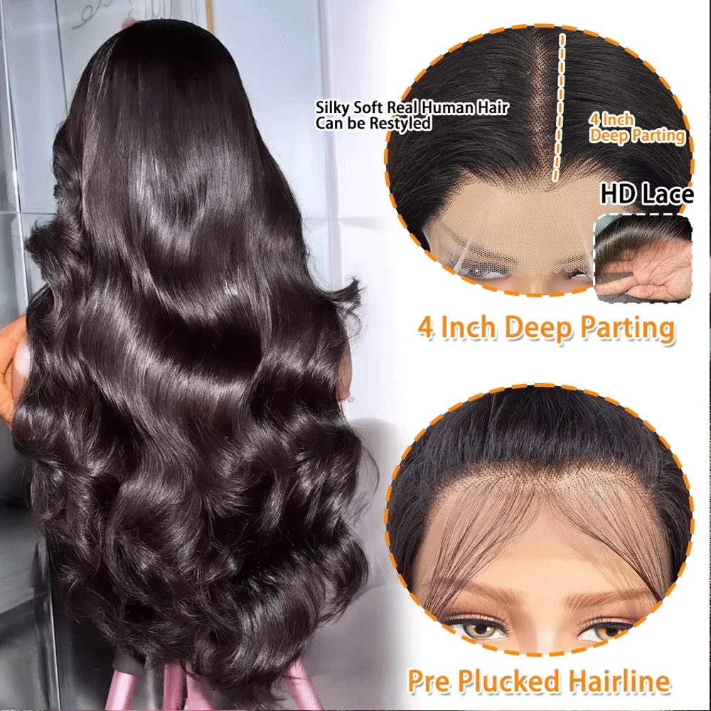 Black Pearl 13X6X1 Brazilian Body Wave Wigs Human Hair Lace