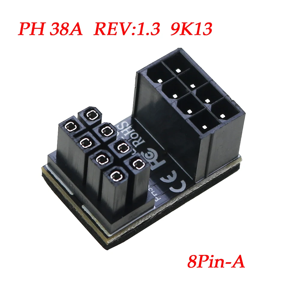 1 Stück atx 8-polige Buchse Grad abgewinkelt bis 8-poliger Stecker für Desktops Grafik Grafikkarte GPU Servolenkung stecker – Detail 6