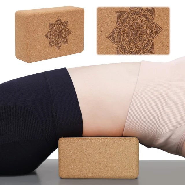 1PCS Cork Yoga Block EVA Gym Blocks Foam Yoga Brick Exercise Stretch Body Shaping Wood Yoga Blocks Fitness Yoga Accessories