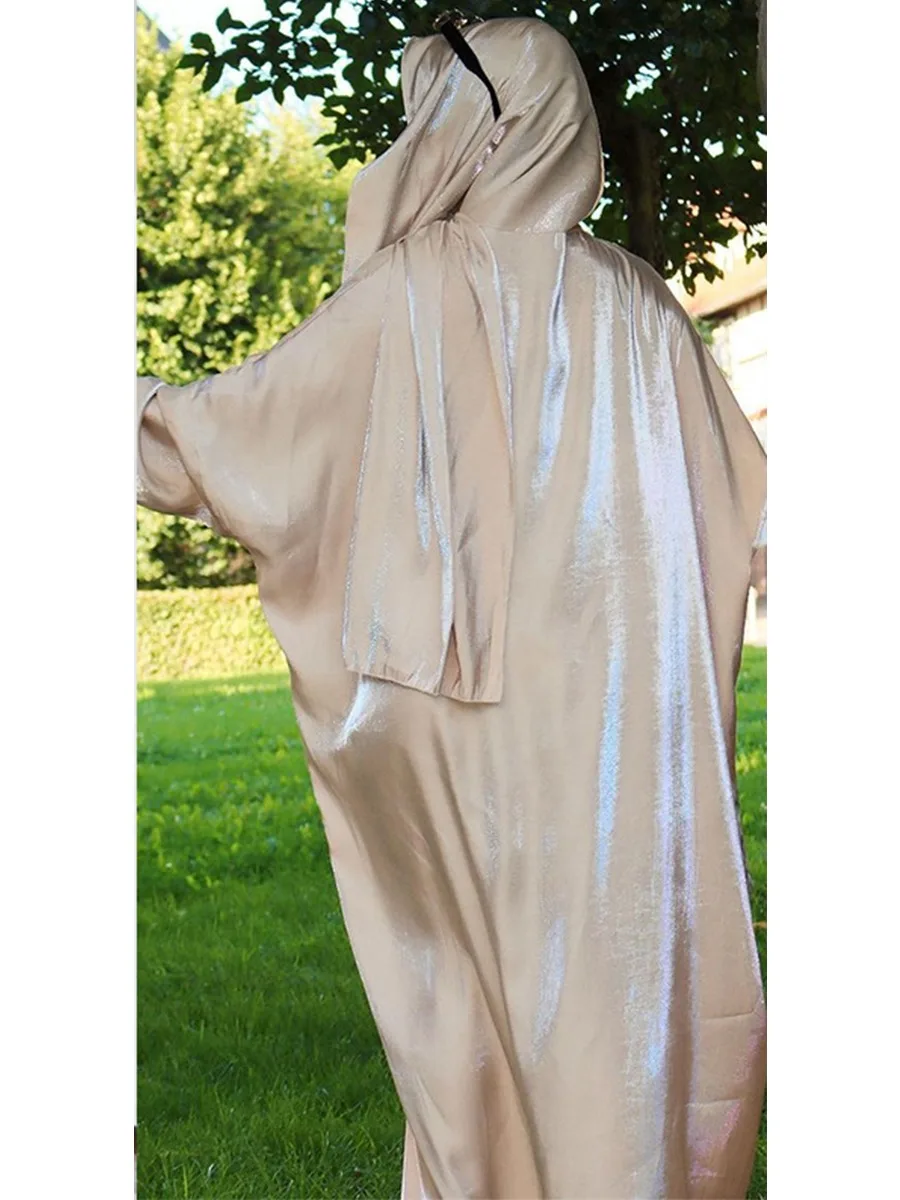 Eid 무슬림 실키 후디 여성용, 원피스 모로코 라마단 카프탄 아바야, 우아한 카프탄 이슬람 가디건, 두바이 아랍 롱 로브