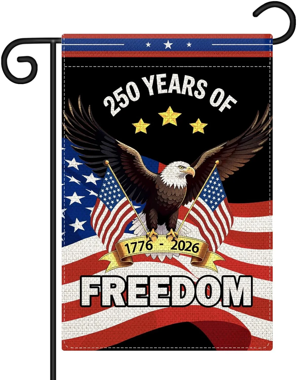USA 250 Th Anniversary Garden Flag 250 Year 4Th of July Patriotic Anniversary Usa Flag for outside Double-Sided Waterproof Commemorative Flag 12X18 Inch