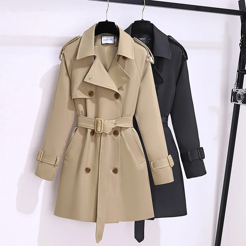 

Vintage Women's Trench Autumn/Winter Jacket Snowsuit New Korean Large Size Female Clothing Long Sleeve Loose Fashion Coats